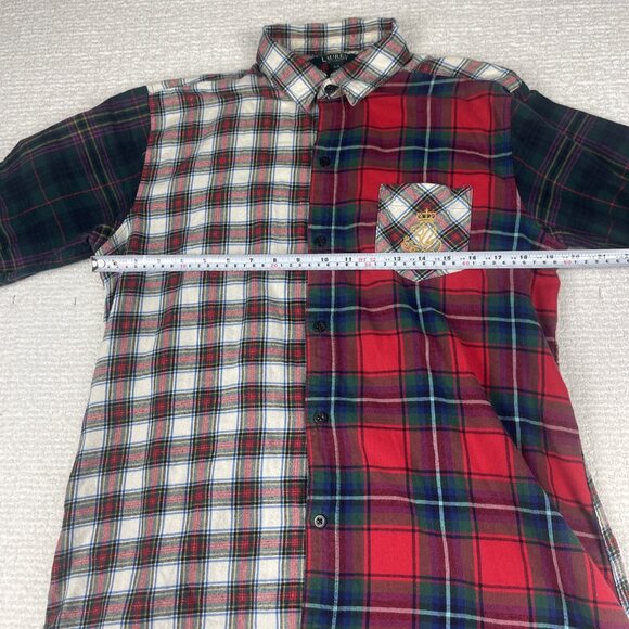 Lauren Ralph Lauren Plaid Cotton Shirt Dress Check Sz M Multicolor Retro - Picture 11 of 16
